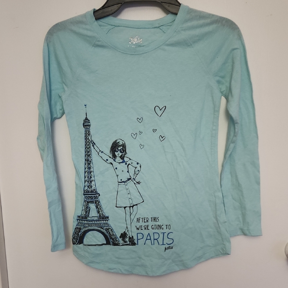 M18  Paris T by Justice Aqua colour Long Sleeve lightweight0